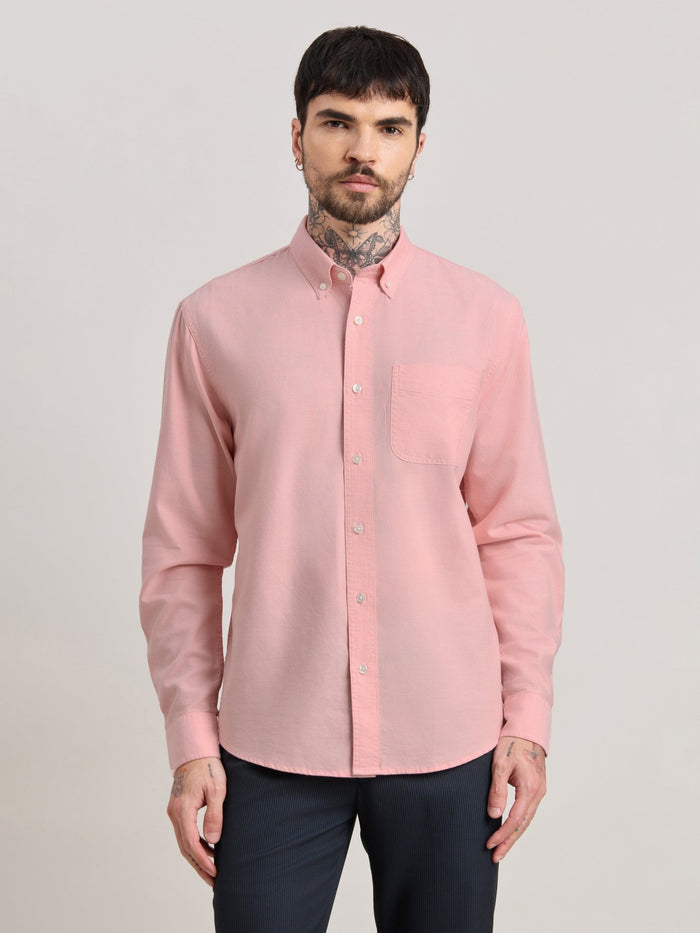 Zena - Relaxed Fit Oxford Shirt - Pink Nectar