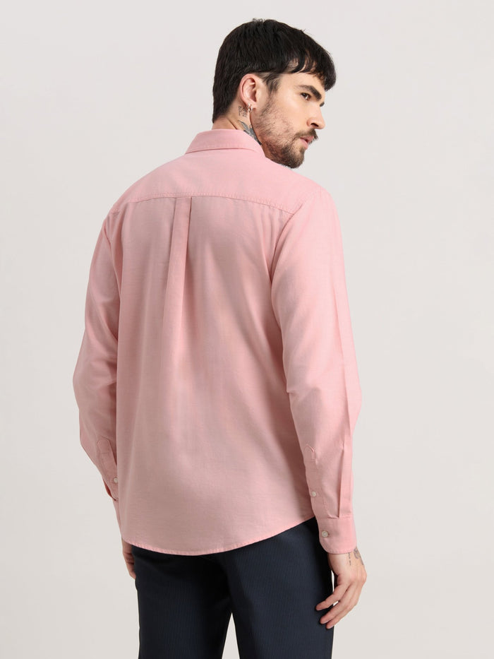 Zena - Relaxed Fit Oxford Shirt - Pink Nectar