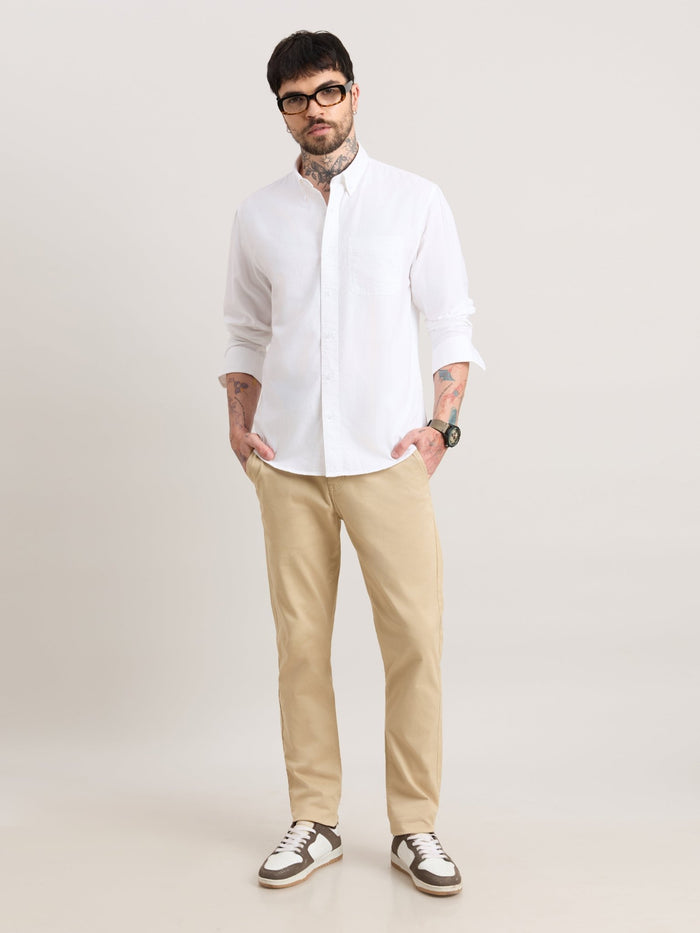Zena - Relaxed Fit Oxford Shirt - White