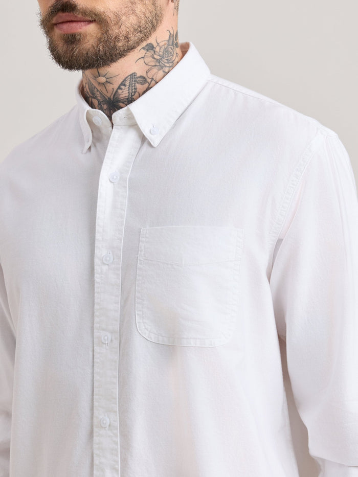 Zena - Relaxed Fit Oxford Shirt - White