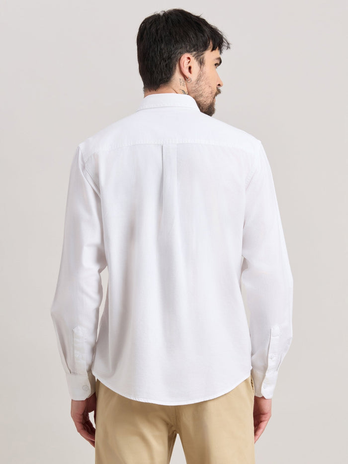 Zena - Relaxed Fit Oxford Shirt - White