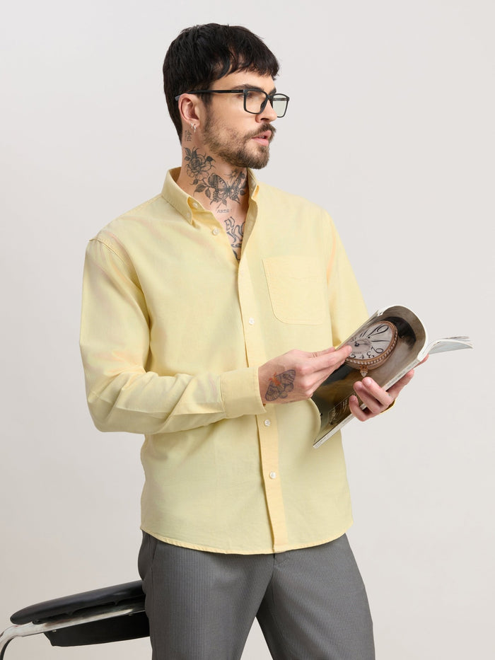 Zena - Relaxed Fit Oxford Shirt - Yellowtail