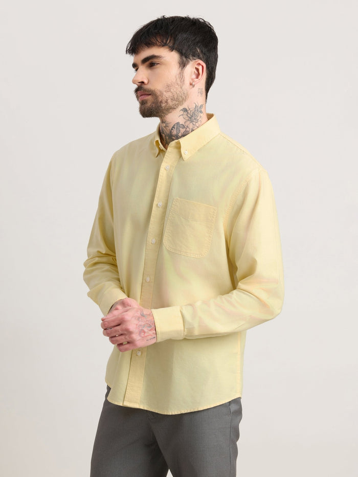 Zena - Relaxed Fit Oxford Shirt - Yellowtail