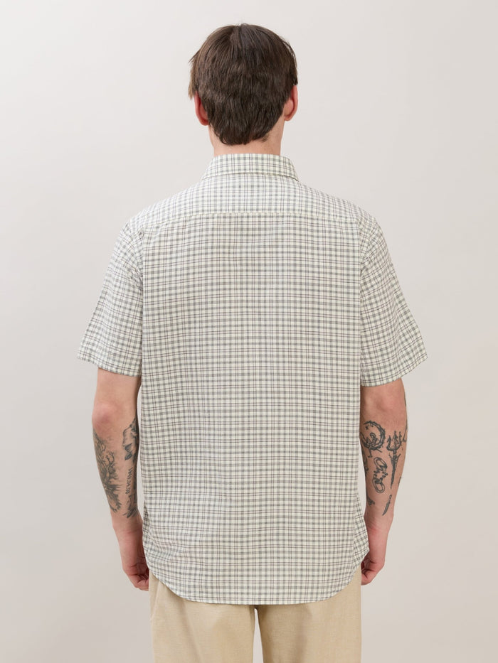 Zenamo - Relaxed Fit Micro Checks Shirt - Off White
