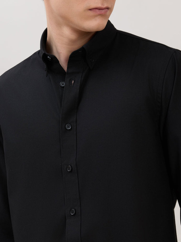 Zero - Relaxed Fit Plain Shirt - Black