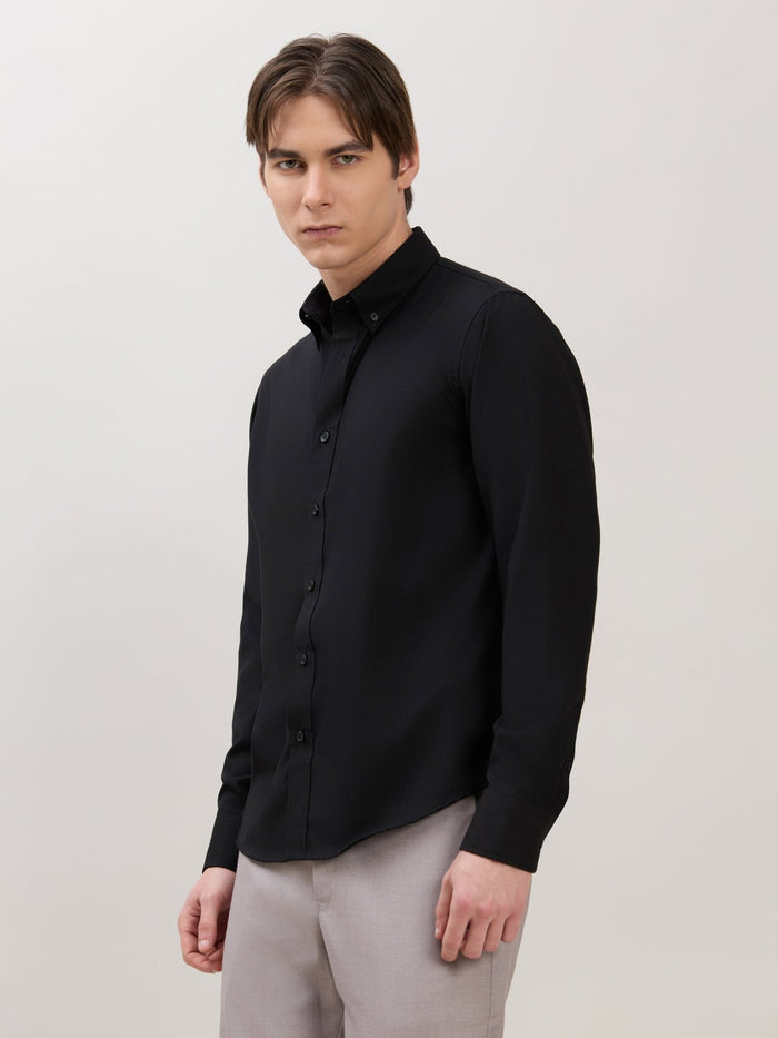 Zero - Relaxed Fit Plain Shirt - Black