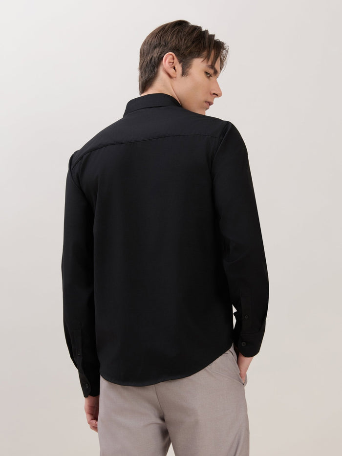 Zero - Relaxed Fit Plain Shirt - Black