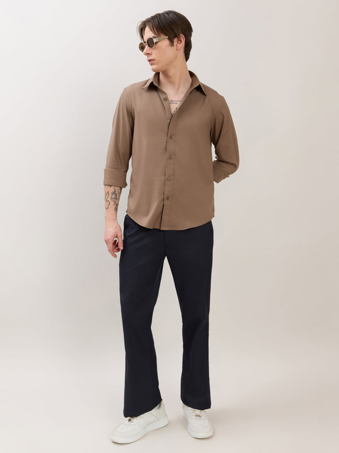 Zero - Relaxed Fit Plain Shirt - Olive Brown