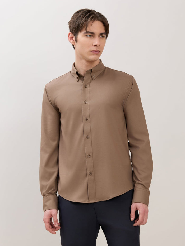 Zero - Relaxed Fit Plain Shirt - Olive Brown