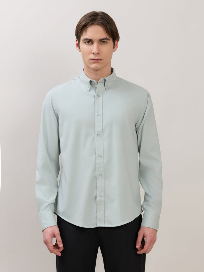 Zero - Relaxed Fit Plain Shirt - Seafoam Green