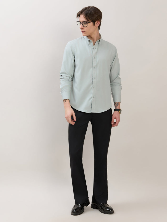 Zero - Relaxed Fit Plain Shirt - Seafoam Green
