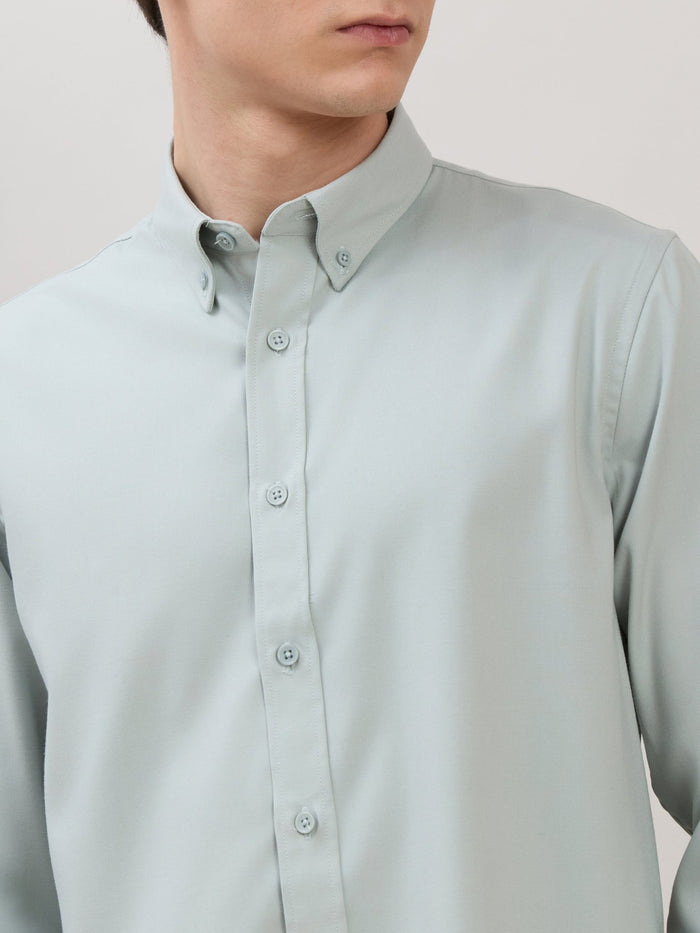 Zero - Relaxed Fit Plain Shirt - Seafoam Green