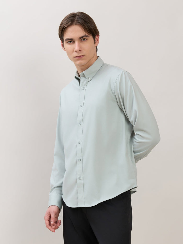 Zero - Relaxed Fit Plain Shirt - Seafoam Green
