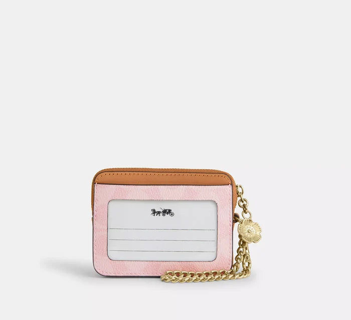 Zip Card Case In Signature Canvas With Charm