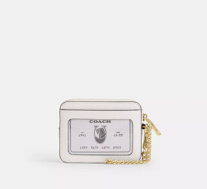 Zip Card Case With Heart Rivets