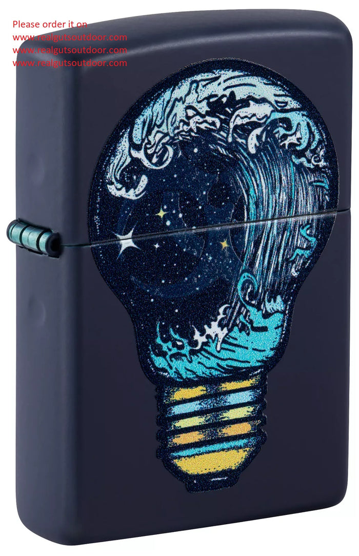 Zippo Black Light Toxic Waves Design Navy Matte 46143