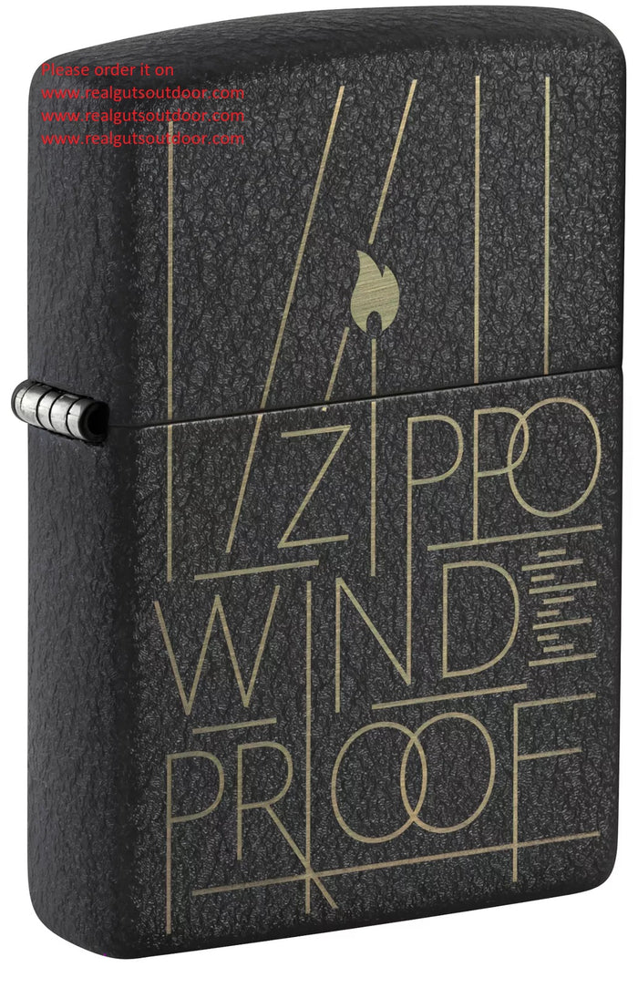 Zippo Line Art Zippo Design Black Crackle® 46172