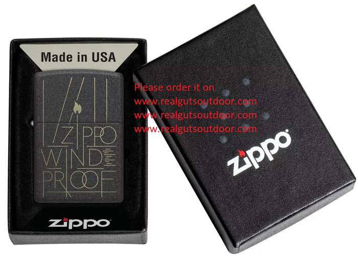 Zippo Line Art Zippo Design Black Crackle® 46172