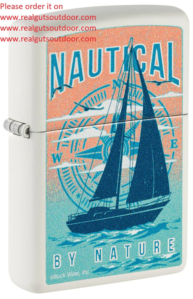 Zippo Meet Buck Wear Nautical By Nature White Matte 46150