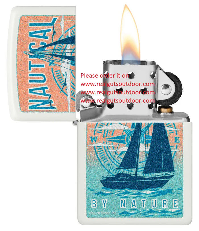 Zippo Meet Buck Wear Nautical By Nature White Matte 46150