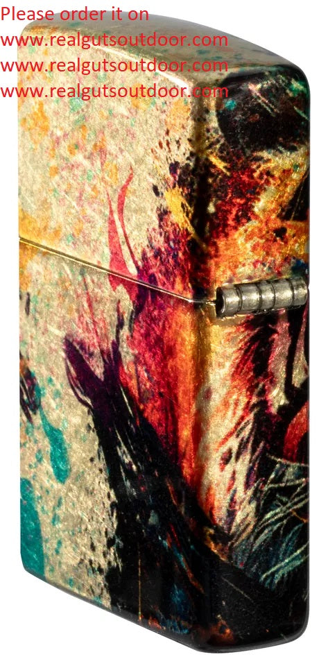 Zippo Painted Tiger Design 540 Tumbled Brass 46145