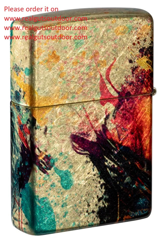 Zippo Painted Tiger Design 540 Tumbled Brass 46145