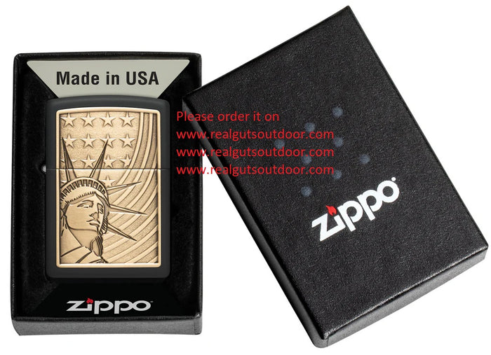 Zippo Statue of Liberty Emblem Black Matte 48921