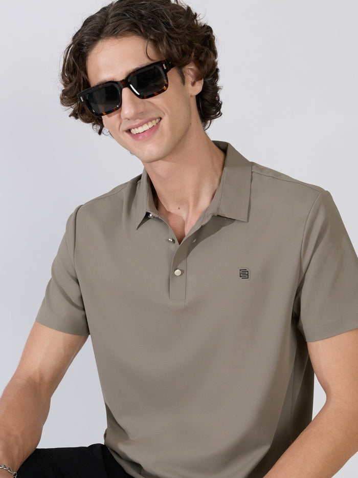 Men's Regular Fit Polo T-Shirt - moss gray