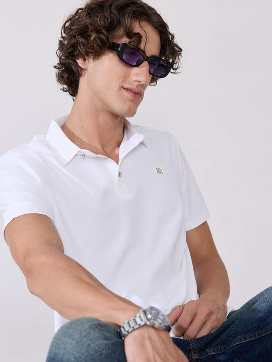 Men's Regular Fit Polo T-Shirt - white